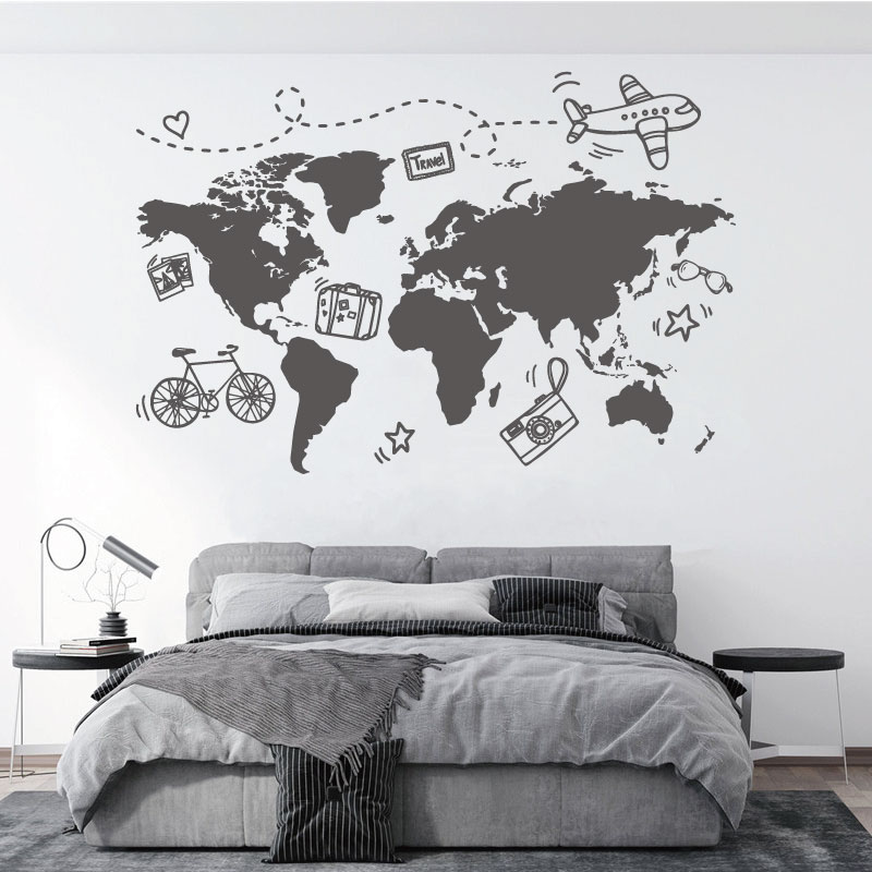 Office Furniture World - Autocollant mural de carte du monde