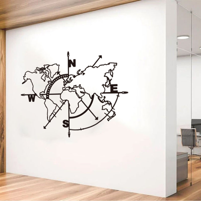 Office Furniture World - Autocollant mural boussole carte du monde,