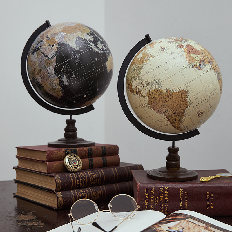 Office Furniture World - Globe débareuropéen vintage, globe débaren bois,