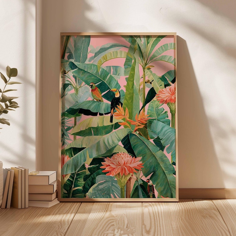 Affiche en toile tropicale rét - Office Furniture Used avis et prix